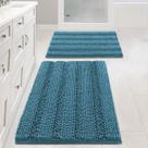 Conjunto de tapetes de banheiro H.VERSAILTEX Turquoise Microfiber 2 peças