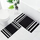 Conjunto de tapetes de banheiro HOMEIDEAS de microfibra superabsorvente listrada Conjunto de tapetes de banheiro HOMEIDEAS de microfibra superabsorvente listrada