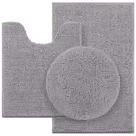 Conjunto de tapetes de banheiro HOMEIDEAS Grey Chenille 3 peças