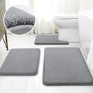 Conjunto de tapetes de banheiro HOMEIDEAS Memory Foam 3 peças cinza