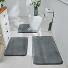 Conjunto de tapetes de banheiro HUXMEYSON 3 peças Memory Foam Grey Conjunto de tapetes de banheiro HUXMEYSON 3 peças Memory Foam Grey