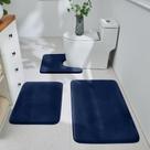 Conjunto de tapetes de banheiro HUXMEYSON de 3 peças Memory Foam Navy