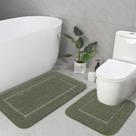 Conjunto de tapetes de banheiro LOCHAS Sage Green Conjunto de 2 peças Conjunto de tapetes de banheiro LOCHAS Sage Green Conjunto de 2 peças