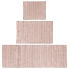 Conjunto de tapetes de banheiro MDesign 100% algodão absorvente de água rosa