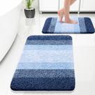 Conjunto de tapetes de banheiro OLANLY Soft Absorbent Microfiber Navy, 2 unidades