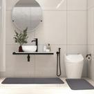 Conjunto de tapetes de banheiro PAGGED Memory Foam Bath Mat Grey 2 peças Conjunto de tapetes de banheiro PAGGED Memory Foam Bath Mat Grey 2 peças