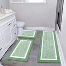 Conjunto de tapetes de banheiro Pauwer, 3 peças, verde ultramacio
