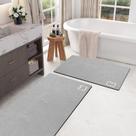 Conjunto de tapetes de banheiro RUERYA Quick Dry Absorbent Grey Conjunto de tapetes de banheiro RUERYA Quick Dry Absorbent Grey