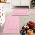 Conjunto de tapetes de banheiro SHACOS Pink Christmas 2 peças 50x80cm e 50x120cm