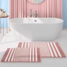 Conjunto de tapetes de banheiro Tindbea Extra Soft Absorbent Chenille Pink