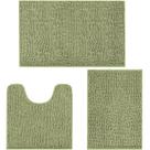 Conjunto de tapetes de banheiro TREETONE Chenille Bath, antiderrapante, verde sálvia