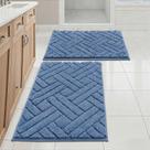 Conjunto de tapetes de banheiro Vaukki, 2 peças, tapete de banho antiderrapante azul Conjunto de tapetes de banheiro Vaukki, 2 peças, tapete de banho antiderrapante azul