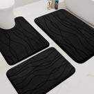 Conjunto de tapetes de banheiro YIHOUSE Memory Foam Black 3 peças