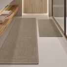 Conjunto de tapetes de banheiro YIHOUSE, tapete de banho absorvente marrom, 2 peças