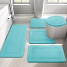 Conjunto de tapetes de banheiro YIHOUSE Teal Memory Foam 5 peças Conjunto de tapetes de banheiro YIHOUSE Teal Memory Foam 5 peças