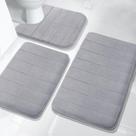 Conjunto de tapetes de banheiro Yimobra 3 peças Memory Foam Grey Conjunto de tapetes de banheiro Yimobra 3 peças Memory Foam Grey