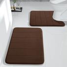 Conjunto de tapetes de banheiro Yimobra Memory Foam, 2 peças, marrom Conjunto de tapetes de banheiro Yimobra Memory Foam, 2 peças, marrom