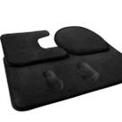 Conjunto de tapetes de banho FEELSO Memory Foam, 3 peças, antiderrapantes, preto