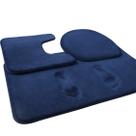 Conjunto de tapetes de banho FEELSO Memory Foam de 3 peças, tapetes azuis