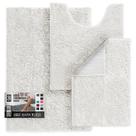 Conjunto de tapetes de banho Hearth & Harbor Chenille, 3 peças brancas, 43x61-66x111 cm
