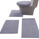 Conjunto de tapetes de banho Madeals Chenille de 4 peças com tampa de vaso sanitário cinza