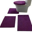 Conjunto de tapetes de banho Madeals de 4 peças com tampa de vaso sanitário roxa