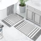 Conjunto de tapetes de banho Tindbea, 2 peças, cinza absorvente extra macio Conjunto de tapetes de banho Tindbea, 2 peças, cinza absorvente extra macio
