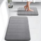 Conjunto de tapetes de banho Yimobra Memory Foam 2 peças cinza 43x63+80x50cm Conjunto de tapetes de banho Yimobra Memory Foam 2 peças cinza 43x63+80x50cm