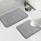 Conjunto de tapetes de banho Yimobra Memory Foam 2 peças cinza 80x50cm e 60x50cm Conjunto de tapetes de banho Yimobra Memory Foam 2 peças cinza 80x50cm e 60x50cm