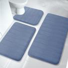 Conjunto de tapetes de banho Yimobra Memory Foam, 3 peças, azul jeans