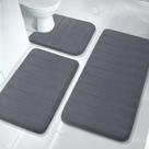 Conjunto de tapetes de banho Yimobra Memory Foam 3 peças cinza escuro