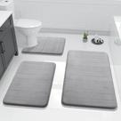 Conjunto de tapetes de banho Yimobra Memory Foam 3 peças cinza