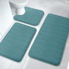 Conjunto de tapetes de banho Yimobra Memory Foam, 3 peças, cor azul-petróleo Conjunto de tapetes de banho Yimobra Memory Foam, 3 peças, cor azul-petróleo