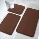 Conjunto de tapetes de banho Yimobra Memory Foam 3 peças marrom