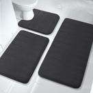 Conjunto de tapetes de banho Yimobra Memory Foam 3 peças pretas