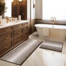 Conjunto de tapetes e tapetes de banheiro BSICPRO Chenille Bath Mat Rug Brown