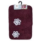 Conjunto de Tapetes Premium Flower para Banheiro Kit 3 Peças com Antiderrapante