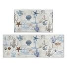 Conjunto de tapetes Twyt Decor Nautical Kitchen Ocean Theme 43x76+43x118cm