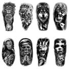 Conjunto de Tatuagem Temporária Leão Preto Beauty 8 Peças à Prova d'Água