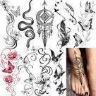 Conjunto de Tatuagens Temporárias Henna Borboleta Renda 9 Peças Conjunto de Tatuagens Temporárias Henna Borboleta Renda 9 Peças