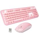 Conjunto de teclado e mouse FOPETT Wireless 2,4 GHz (rosa) Conjunto de teclado e mouse FOPETT Wireless 2,4 GHz (rosa)
