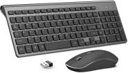 Conjunto de Teclado e Mouse Sem Fio JOYACCESS 2.4G - Preto e Cinza Conjunto de Teclado e Mouse Sem Fio JOYACCESS 2.4G - Preto e Cinza