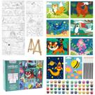 Conjunto de telas de pintura GoldTime, 8 pacotes com 48 tintas e 8 pincéis Conjunto de telas de pintura GoldTime, 8 pacotes com 48 tintas e 8 pincéis