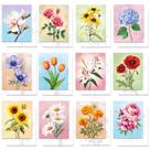 Conjunto de telas GLASSWINDS 12 peças 20 x 25 cm Flores pré-impressas