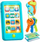 Conjunto de telefone de brinquedo JOYIN Pretend Toddler Play Phone com chaveiro azul