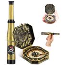 Conjunto de telescópio e bússola pirata Gejoy para crianças e adultos