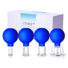 Conjunto de terapia de ventosas faciais CFHBF Glass com copo de silicone azul