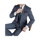 Conjunto De Terno Masculino Estilo Britânico Coreano Com Estampa Xadrez, Colete E Calças, Alta