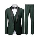 Conjunto De Terno Slim Fit Masculino Preto De Tamanho Grande Com Três Peças Para Casamento De