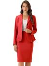 Conjunto de ternos Allegra K, blazer e saia lápis para mulheres, vermelho